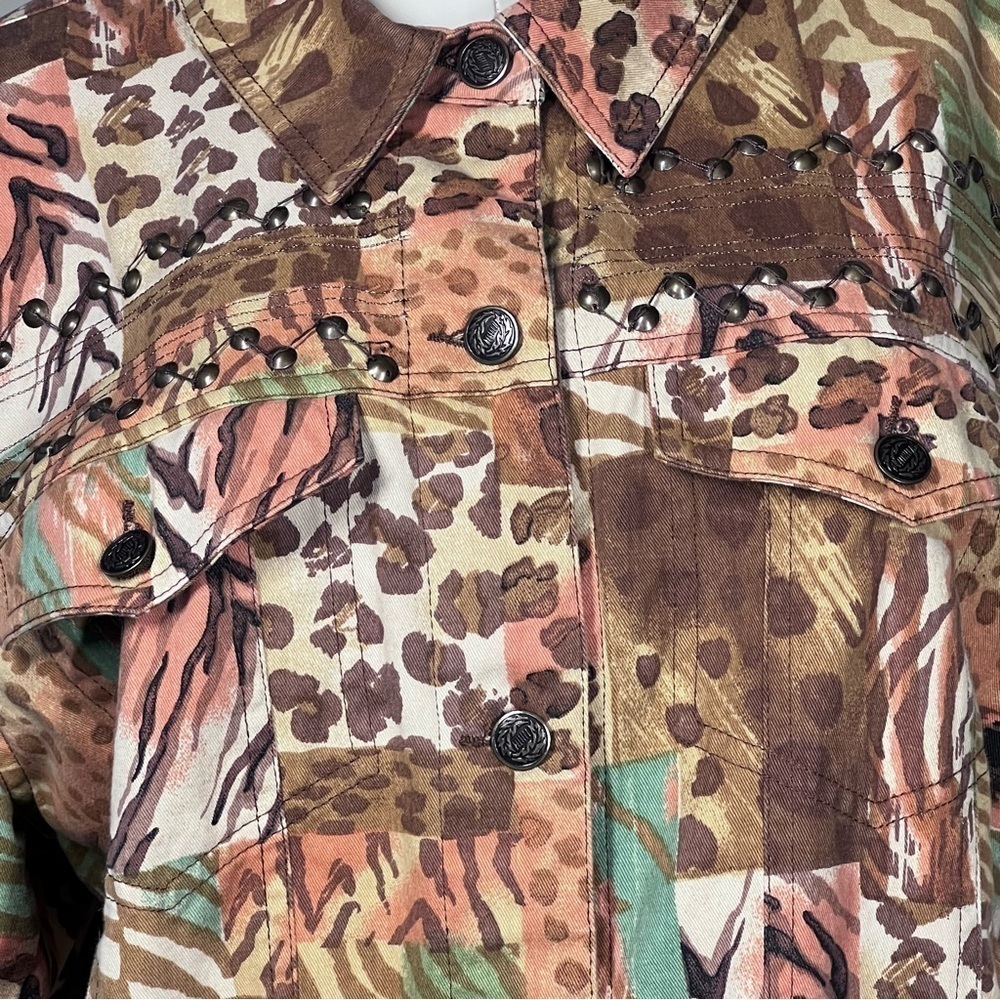 MULTIPLES Animal Print Button-Up Lined Jacket Wom… - image 8
